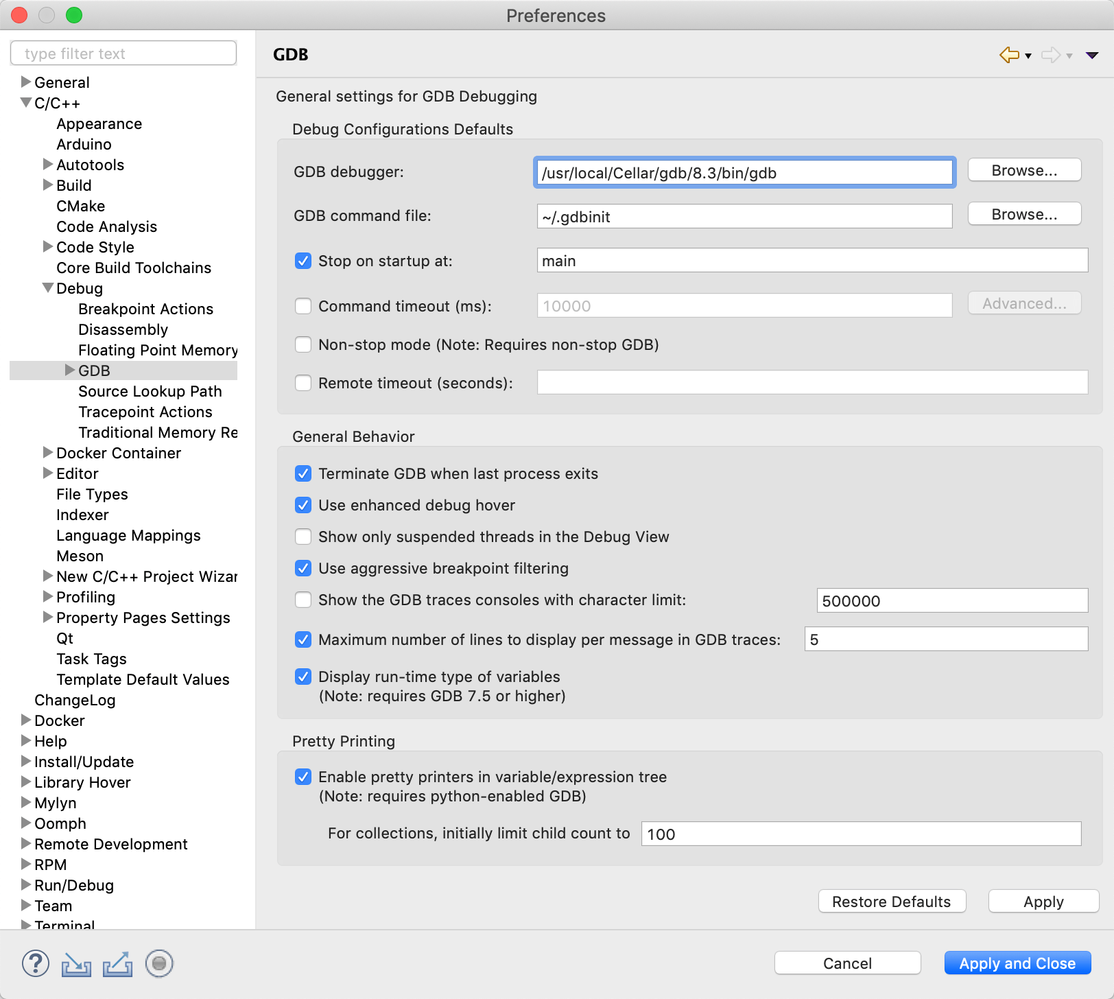 run c++ on eclipse for mac